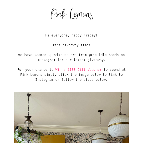 GIVEAWAY - A Chance to Win £100 Gift Voucher
