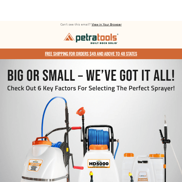 Sprayers 101: Your Guide to Successful Selection Petra Tools