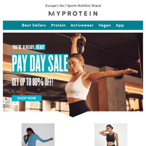 Get yourself performance ready with the Pay Day sale