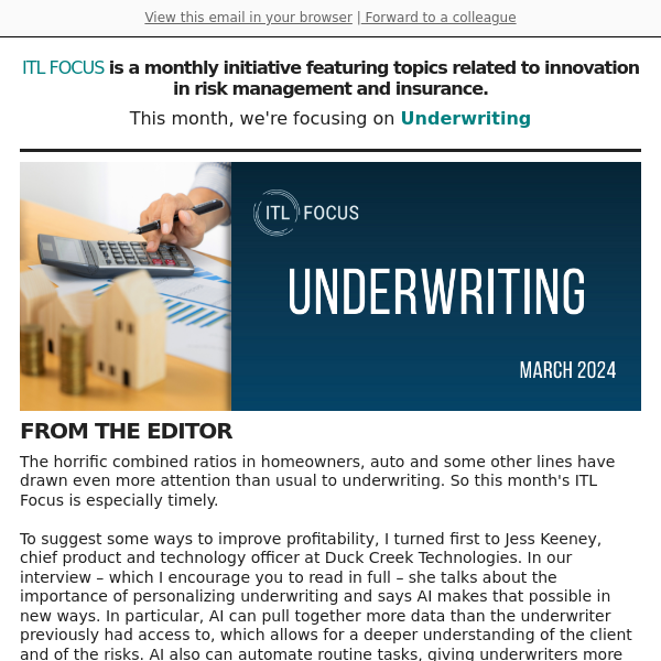 March FOCUS: Underwriting