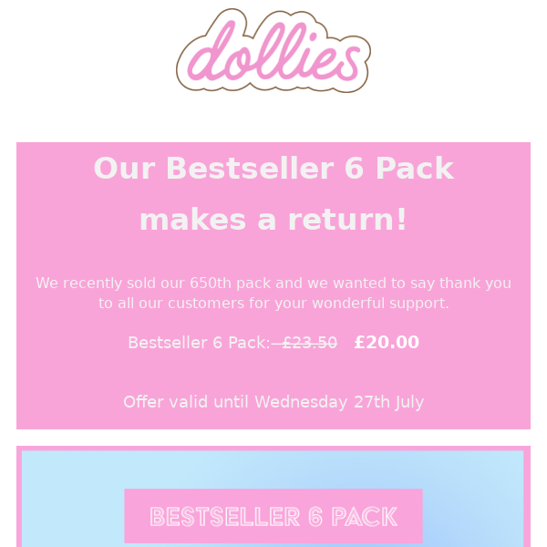 Bestseller 6 Pack returns for £20 *flash sale*