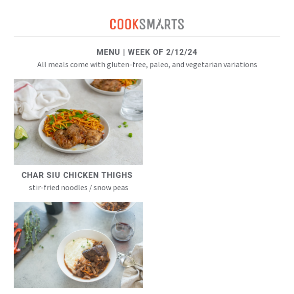 Char Siu Chicken Thighs | Muffuletta Chopped Salad | Lentil Vegetable Soup
