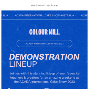 ACADA International Cake Show Demonstration Line-up 😍