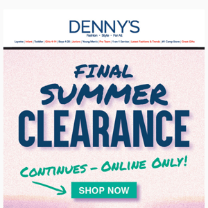 ☀️ Final Summer Clearance Going On Now!