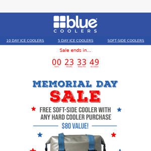 Ends Today! Free Soft-sided cooler with purchase