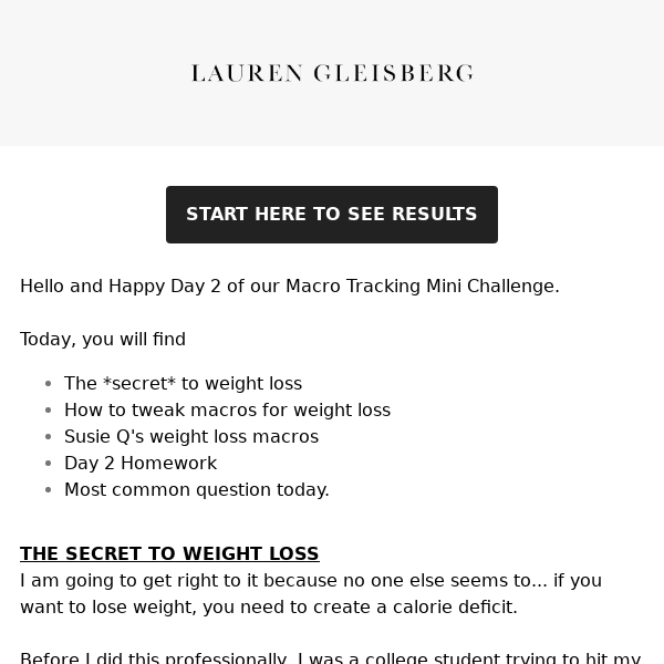 Open IF You Want the *Secret* to Weight Loss