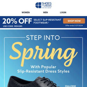 Dress to Impress & Stay Safe! Save 20% + Shop Our Slip-Resistant Dress Shoe