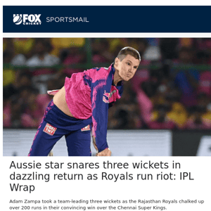 Aussie star snares three wickets in dazzling return as Royals run riot: IPL Wrap