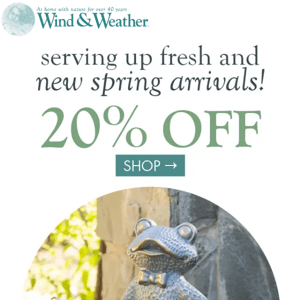 20% Off New Spring Arrivals!