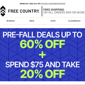 Save 20% when you spend $75 or more!