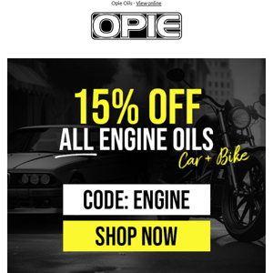 Ends Tomorrow - 15% Off Engine Oils