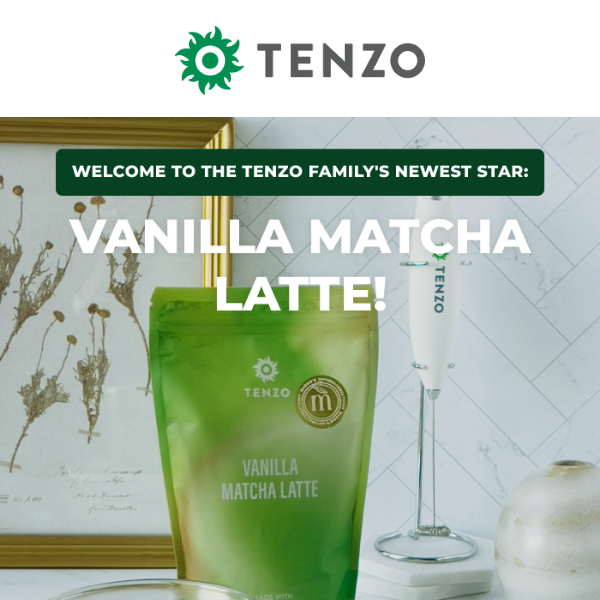 🌟 New Product Alert: Tenzo's Vanilla Matcha Latte is Here! 🌟