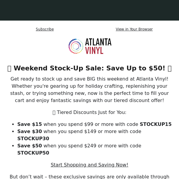 🛍️ Weekend Bonanza: Up to $50 Off Your Purchase! 🎊