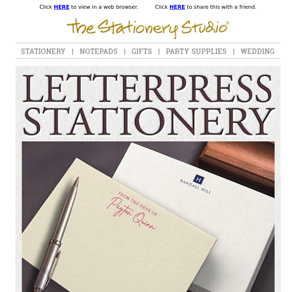Letterpress Stationery 🖋 Timeless Elegance