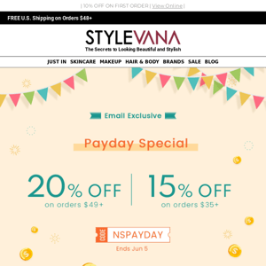 LIVE NOW: PAYDAY SALE is ON 😍 Up to 20% OFF your faves NOW