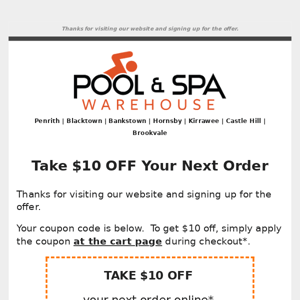 Thanks! Your $10 OFF Coupon is Inside