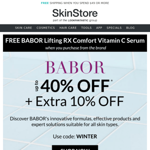 BABOR up to 40% OFF + Extra 10% OFF💜