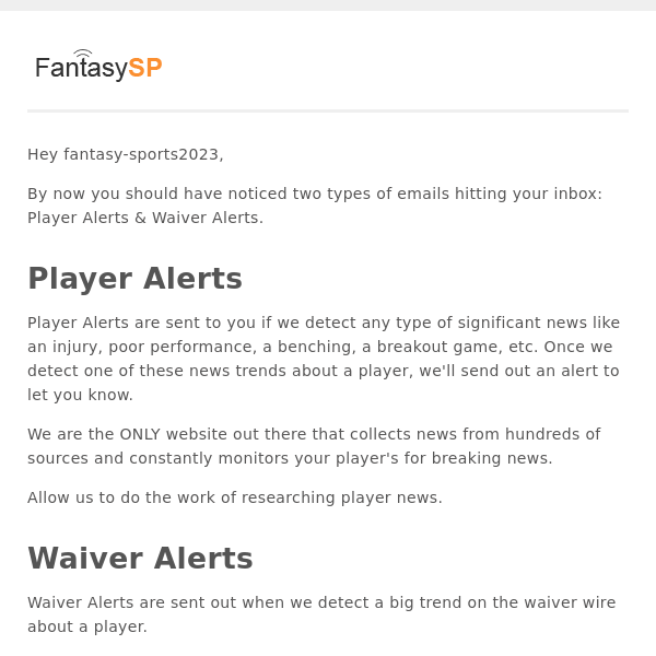 Explaining Player Alerts & Waiver Alerts