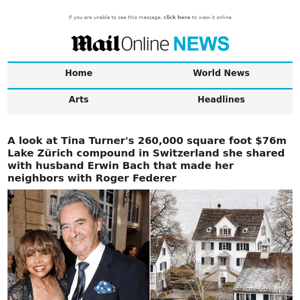 A look at Tina Turner's 260,000 square foot $76m Lake Zürich compound in Switzerland she shared with husband Erwin Bach that made her neighbors with Roger Federer