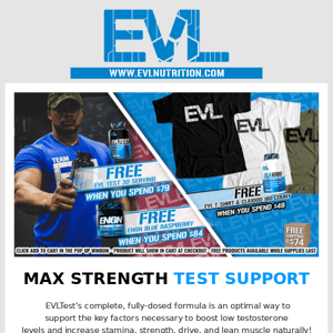 💪 EVLTest, ENGN, CLA1000, & Shirt - FREE @ $84!