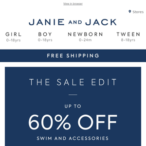 It’s a swim sale + free shipping, limited time
