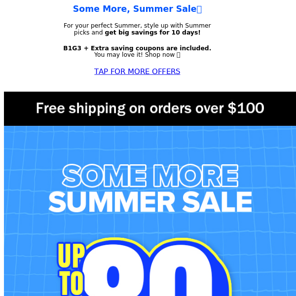 [Buy 1 Get 3 Free + Extra Coupon] Summer Sale 🌞