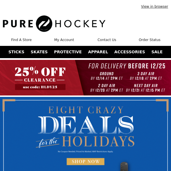 Pure Hockey, Score These Eight Crazy Deals For The Holidays!