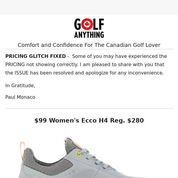 $99 ECCO ⭐GLITCH FINALLY FIXED ⭐ $99 Ecco Women's Golf Shoes Reg $280