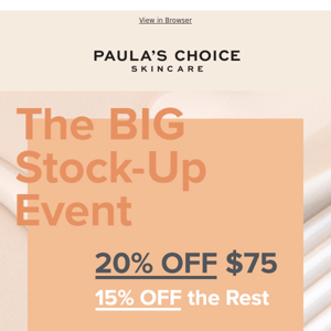 REMINDER: The Big Stock-Up Event Is Still On 🛍️