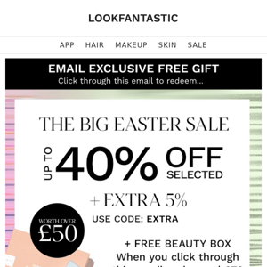 FREE BEAUTY BOX 🚨 Up To 40% + EXTRA 5% Off...