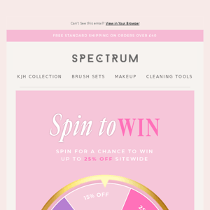 Spin to Win 🎡 Up to 25% OFF Sitewide!