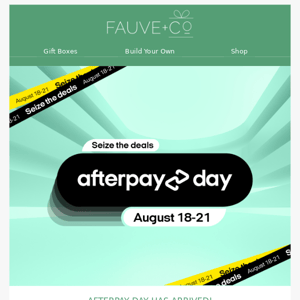 AfterPay Day is here… Free Shipping until Sunday! 💌