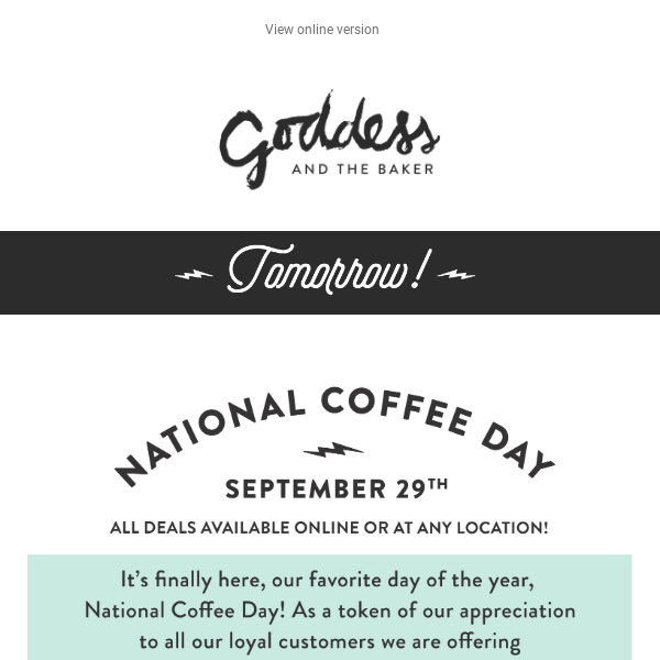 National Coffee Day Deals Start Tomorrow!