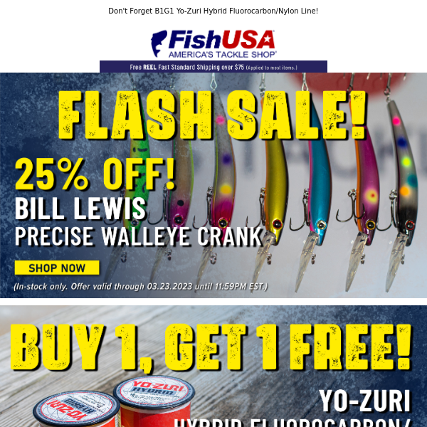 Flash Sale! Take 25% Off These Bill Lewis Precise Walleye Cranks, Tonight Only!