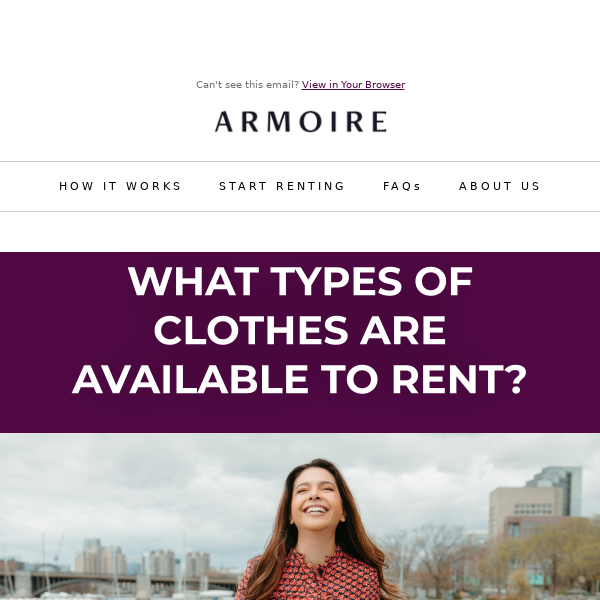 Wondering what types of clothes you can rent?