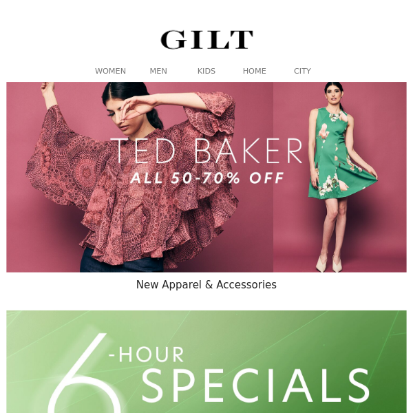 All 50 – 70% Off New Ted Baker Women | 6-Hour Specials