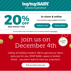 Buy buy baby first best sale time coupon