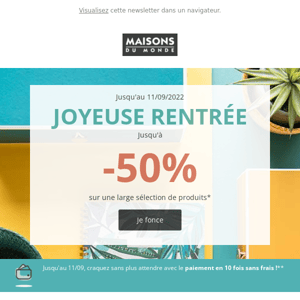 C'est bientôt la rentrée.. Jusqu'à -50% !