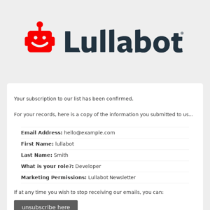 Lullabot Newsletter: Subscription Confirmed