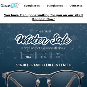 ⛄ It's on ⛄Hurry, the annual winter sale is here for 3 days only...