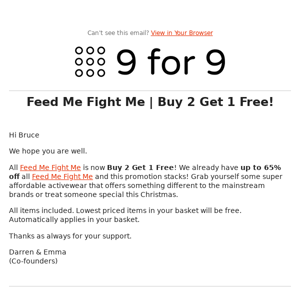 Feed Me Fight Me | Buy 2 Get 1 Free!