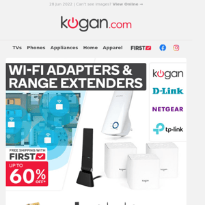 Does Your Wi-Fi Keep Dropping Out? Save Up to 60% on Wi-Fi Adapters, Range Extenders & More*