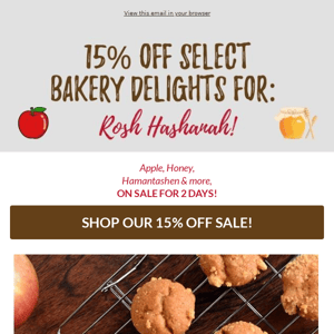 🍎 15% off select bakery items for 2 days only! 🍯
