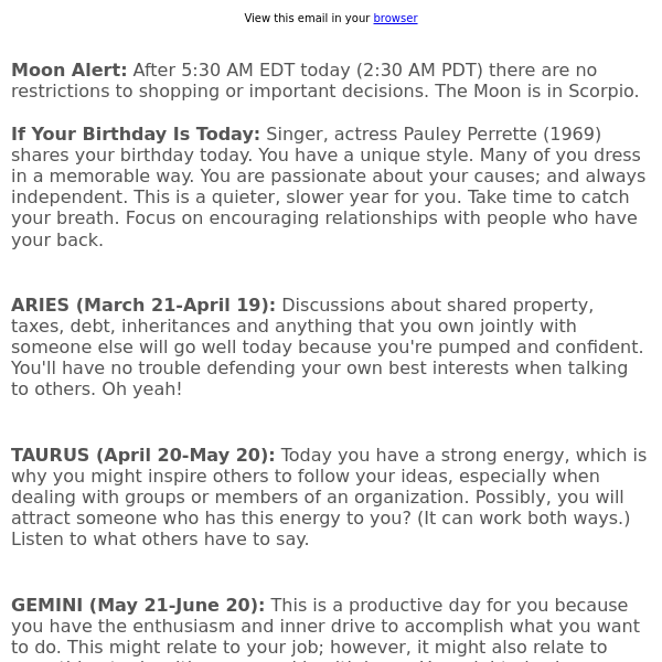 Your horoscope for March 27