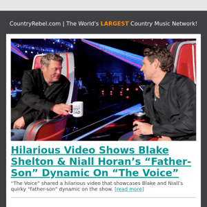 Hilarious Video Shows Blake Shelton & Niall Horan’s “Father-Son” Dynamic On “The Voice”