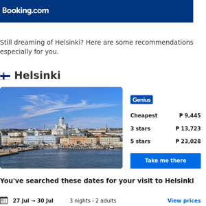 A stay in Helsinki from ₱ 9,445 – now that's a good price!