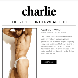The Charlie Classic Stripe Underwear Edit.