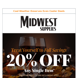 Save 20% Off ANY Single Item w/ code FALL