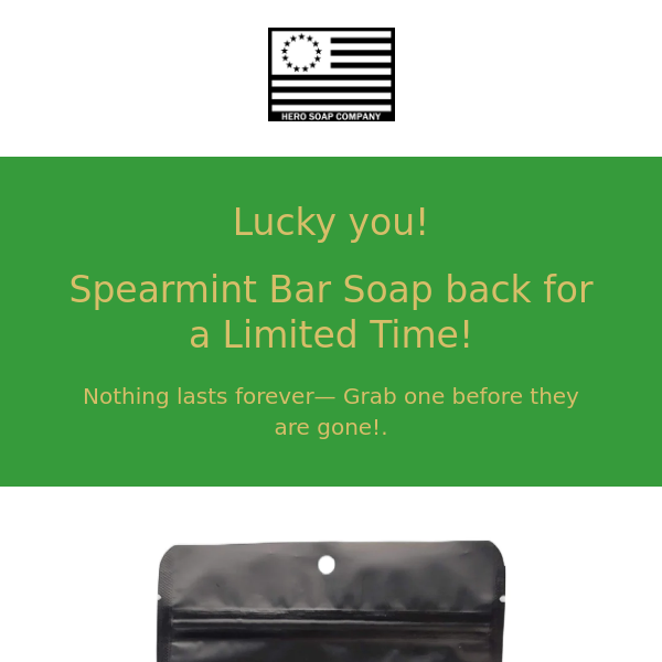Spearmint Soap back for a limited time!
