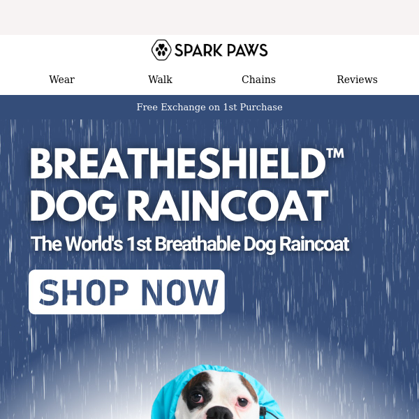 NEW: The World's 1st Breathable Dog Raincoat. ☔
